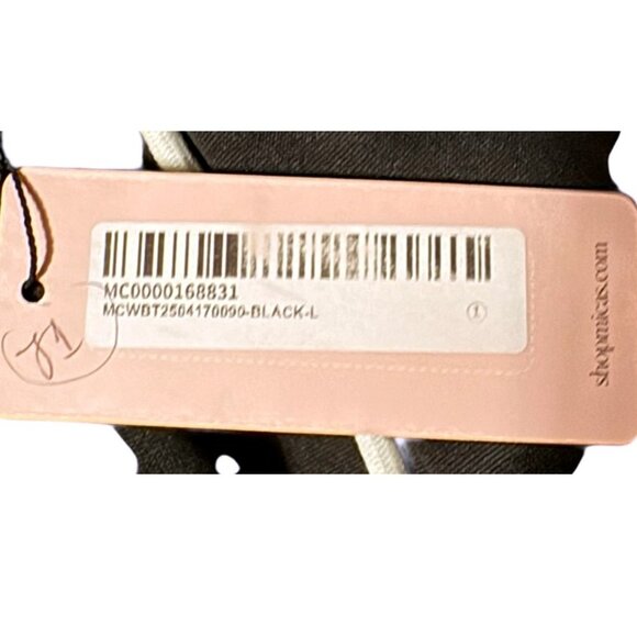 NWT Micas Black Wide Leg Track Pants White Stripe Drawstring Waist Athleisure Wo - Picture 4 of 5